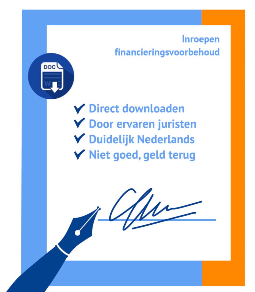 brief inroepen financieringsvoorbehoud