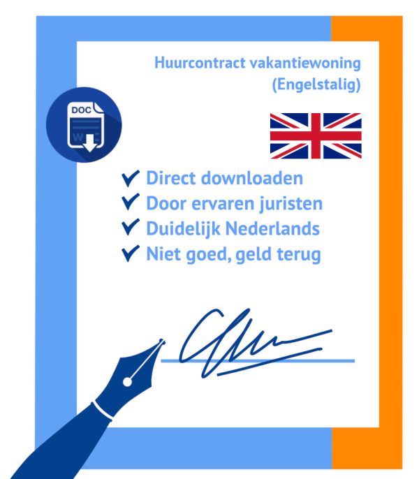 Huurcontract vakantiewoning engelstalig